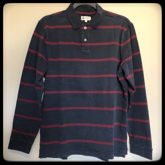 J. Crew Other - J. CREW | long sleeve striped rugby polo shirt blue and red